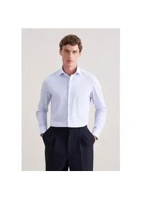 Businesshemd Seidensticker "Schwarze Rose", Herren, Gr. M (39), normale &Auml;rmell&auml;ngen, hellblau, 78% Polyamid, 22% Elasthan, bedruckt, slim fit, 2-Knopf-Manschette, Hemden, Slim 1/1 Kentkragen Druck