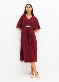 bonprix Chiffonkleid mit Strassstein-Applikation, rot, Gr.38, Weitschwingendes Midikleid aus feinem Chiffon mit einer Strasssteinapplikation in der Taille