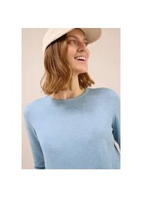 Strickpullover Cecil, Damen, Gr. M (40), whisper blau melange, Strick, Obermaterial: 60% Baumwolle, 40% Viskose, unifarben, normal h&uuml;ftbedeckend, Rundhals, Flachstrickb&uuml;ndchen, Pullover Strickpullover, mit feinem Detail an der Schulter und Viskose-Anteil