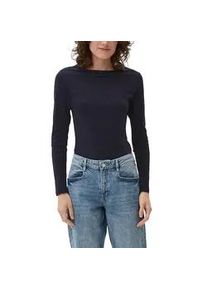 Langarmshirt s.Oliver, Damen, Gr. 34, blau, Jersey, Obermaterial: 100% Baumwolle, unifarben, regular fit h&uuml;ftlang, U-Boot-Ausschnitt, gerader Abschluss, Shirts Langarmshirt, mit U-Boot-Ausschnitt