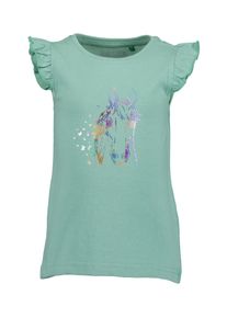 T-Shirt Blue Seven, M&auml;dchen, Gr. 110, gletscher, Single Jersey, Obermaterial: 100% Baumwolle, bedruckt, unifarben, Basic normal, Rundhals, Fl&uuml;gel&auml;rmel, Shirts T-Shirt, mit tollem Pferdemotiv