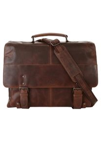 XZONE Aktentasche X-ZONE, Gr. B/H/T: 48cm x 35cm x 21cm onesize, braun (cognac), Leder, beschichtet, Taschen Aktentasche, echt Leder