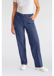 Stretch-Hose KjBRAND "Babsie", Herren, Gr. 50, N-Gr, mittelblau gestreift, Web, Obermaterial: 47% Baumwolle, 45% Polyester, 6% Viskose, 2% Elasthan, regular fit lang, Hosen Stretch-Hose, mit Taschen