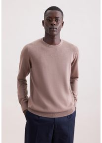 Pullunder Seidensticker "Schwarze Rose", Herren, Gr. XL, pecan, 100% Wolle, unifarben, regular fit, Rundhals, Pullover Pullunder, 1/1 Rundhals Uni