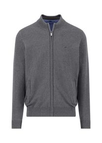 Strickpullover Fynch-Hatton, Herren, Gr. M, grau (steel), Strick, Obermaterial: 100% Baumwolle, unifarben, regular fit taillenbedeckt, ohne Ausschnitt, Pullover Strickpullover, aus Baumwolle, mit Stehkragen, mit Rei&szlig;verschluss, Regular Fit