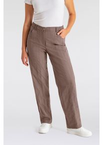 Stretch-Hose KjBRAND "Babsie", Herren, Gr. 26, K-Gr, taupe gestreift, Web, Obermaterial: 47% Baumwolle, 45% Polyester, 6% Viskose, 2% Elasthan, regular fit lang, Hosen Stretch-Hose, mit Taschen