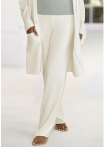 Strickhose Lascana, Damen, Gr. 44/46, N-Gr, beige (creme), Feinstrick, Obermaterial: 50% Viskose (LENZING&trade; ECOVERO&trade;), 28% Polyester, 22% Polyamid, meliert, bequem lang, Hosen Strickhose, l&auml;ssig aus hochwertigem Strick, Loungewear