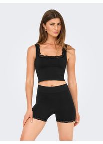 Bustier Only "ONLVICKY LACE SINGLET SQUARE NECK ACC", Damen, Gr. L/XL, N-Gr, schwarz, Jersey, Obermaterial: 90% Polyamid, 10% Elasthan, unifarben, BHs Bustier, Materialmix