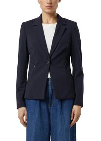 Jackenblazer comma, Damen, Gr. 40, navy, Web, Obermaterial: 50% Viskose, 42% Polyamid, 8% Elasthan, unifarben, k&ouml;rpernah h&uuml;ftbedeckend, tiefer V-Ausschnitt, Blazer Jackenblazer, mit Knopfverschluss und Rei&szlig;verschlusstaschen