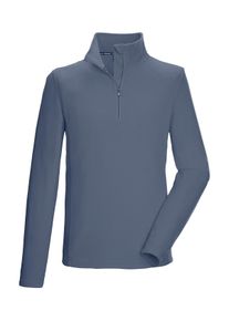 Fleeceshirt Killtec "KSW 63 MN FLC SHRT", Herren, Gr. XL, stahlgrau, Obermaterial: 100% Polyester, Shirts Fleeceshirt, Fleeceshirt mit Stehkragen, Rei&szlig;verschluss und Kinnschutz
