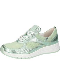 Waldl&auml;ufer Sneaker WALDL&Auml;UFER, Damen, Gr. 7,5 (41), hellgr&uuml;n, Nubukleder, Textil, Veloursleder, metallic, Schuhe Sneaker, Halbschuh, Schn&uuml;rschuh, Freizeitsneaker mit weichem Schaftrand