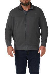 Sweatjacke, Damen, Gr. XXL, schwarz, Web, Obermaterial: 70% Baumwolle, 30% Polyester, s.Oliver MEN BIG SIZES, unifarben, regular fit h&uuml;ftbedeckend, Rundhals, Rippb&uuml;ndchen, Sweatjacken Sweatjacke, mit Rei&szlig;verschluss und Stehkragen