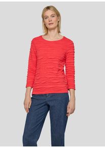 3/4-Arm-Shirt Rabe, Damen, Gr. 46, koralle, Jersey, Obermaterial: 68% Viskose, 28% Polyester, 4% Elasthan, Strukturmuster, regular fit taillenbedeckt, Rundhals, Shirts 3/4-Arm-Shirt, mit Struktur Muster