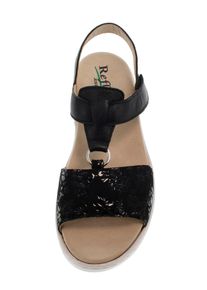 Sandale Reflexan, Damen, Gr. 38, schwarz, Glattleder, Nubukleder, Schuhe Sandale