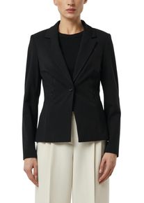 Jackenblazer comma, Damen, Gr. 40, schwarz, Web, Obermaterial: 50% Viskose, 42% Polyamid, 8% Elasthan, unifarben, k&ouml;rpernah h&uuml;ftbedeckend, tiefer V-Ausschnitt, Blazer Jackenblazer, mit Knopfverschluss und Rei&szlig;verschlusstaschen
