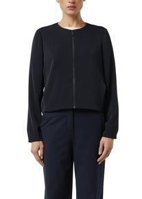Boleroblazer comma, Damen, Gr. 42, navy, Web, Obermaterial: 97% Polyester, 3% Elasthan. Futter: 100% Polyester, unifarben, bequem h&uuml;ftlang, Rundhals, Blazer Boleroblazer, kurz, mit Rei&szlig;verschluss