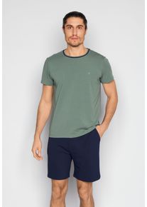 JOOP! Shorty JOOP "Core", Herren, Gr. XL, duck gr&uuml;n, schwarz sapphire, Jersey, Obermaterial: 95% Baumwolle, 5% Elasthan, bequem kurz, Rundhals, Homewear-Sets Shorty, mit kurzem Arm und Rundhalsausschnitt, Baumwoll-Mix