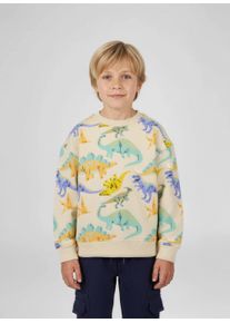 Sweatshirt Blue Seven, Jungen, Gr. 110, kiesel, Sweatware, Obermaterial: 100% Baumwolle, bedruckt, Basic normal, Rundhals, Rippb&uuml;ndchen, Sweatshirts Sweatshirt, mit tollen Dino-Motiven