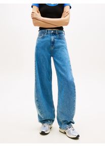 Loose-fit-Jeans Tommy Jeans "ELLA MID BARREL BJ4138", Damen, Gr. 26, L&auml;nge 30, denim medium, Denim/Jeans, Obermaterial: 99% Baumwolle, 1% Elasthan, Jeans Loose-fit-Jeans