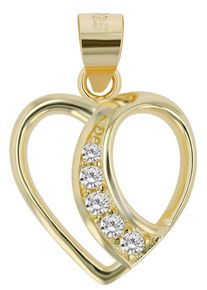 Adelia&acute;s Herzanh&auml;nger ADELIA&acute;S "Damen Anh&auml;nger &iquest; Herz Herzanh&auml;nger aus 925 Silber mit Zirkonia", gold, Schmuckanh&auml;nger, Damen, Herzanh&auml;nger
