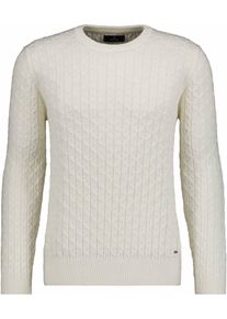 Rundhalspullover Ragman, Herren, Gr. 52, ecru, Strick, 95% Baumwolle 5% Cashmere, Rundhals, Pullover Rundhalspullover