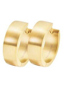 Adelia&acute;s Paar Creolen ADELIA&acute;S "Unisex Ohrringe &iquest; Klappcreole aus Edelstahl", gold, Ohrringe, Damen, Edelstahl, Paar Creolen