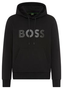 Hoodie BOSS Green "Soody", Herren, Gr. L, schwarz001, Sweatware, Obermaterial: 95% Baumwolle, 5% Elasthan, unifarben, normal, Rundhals, B&uuml;ndchen, Sweatshirts Hoodie, Regular Fit, Kapuze mit Kordel, K&auml;ngurutasche, Logo-Druck