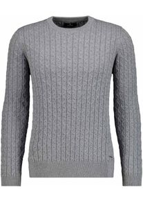 Rundhalspullover Ragman, Herren, Gr. 52, mittelgrau, Strick, 95% Baumwolle 5% Cashmere, Rundhals, Pullover Rundhalspullover