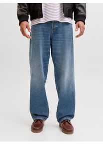 Jack & Jones Loose-fit-Jeans JACK & JONES "JJIEDDIE JJORIGINAL", Herren, Gr. 30, L&auml;nge 30, blau denim, Denim/Jeans, Obermaterial: 100% Baumwolle, Abriebeffekte, loose fit, Jeans Loose-fit-Jeans