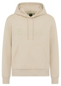Hoodie BOSS Green "Soody", Herren, Gr. S, light beige272, Sweatware, Obermaterial: 95% Baumwolle, 5% Elasthan, unifarben, normal, Rundhals, B&uuml;ndchen, Sweatshirts Hoodie, Regular Fit, Kapuze mit Kordel, K&auml;ngurutasche, Logo-Druck