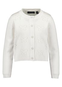 Cardigan Blue Seven, M&auml;dchen, Gr. 116, wei&szlig;, Strick, Obermaterial: 100% Baumwolle, unifarben, Basic normal, Rundhals, Strickb&uuml;ndchen, Strickjacken Cardigan