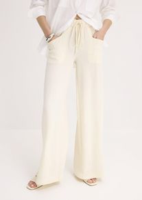 bonprix Marlenehose aus leichtem Cr&ecirc;pe, beige, Gr.46, L&auml;ssige Hose mit bequemen Gummizug