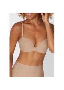 B&uuml;gel-BH Triumph "Stepy Soft", Damen, Gr. 75, Cup D, beige (smooth natur), Microtouch, Obermaterial: 56% Polyamid, 21% Polyester, 12% Elasthan, 11% Baumwolle, unifarben, BHs B&uuml;gel-BH, weich gepolsterte Cups - herausnehmbar, Push-Up-Effekt