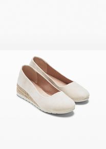 bonprix Keilpumps in Bastoptik, beige, Gr.38, Sch&ouml;ner Keilpumps mit Details in Flechtoptik