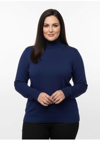 sheego Gro&szlig;e Gr&ouml;&szlig;en Rollkragenpullover aus Feinstrick, royalblau, Gr&ouml;&szlig;e 48 - Damen
