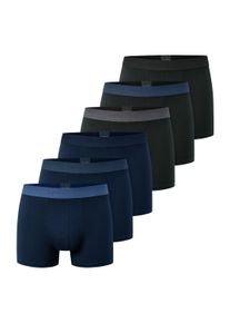 Boxershorts Schiesser "Boxershort 6PACK Shorts "95/5" 6er Pack", Herren, Gr. M, bunt (blau, schwarz), Obermaterial: 95% Baumwolle CO. 5% Elasthan EL., Unterhosen Boxershorts