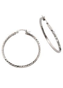 Paar Creolen Firetti "Schmuck Geschenk Silber 925 gl&auml;nzendes Design diamantiert" Gr. 50, silber (silberfarben), Ohrringe, Damen, 50, Silber 925 (Sterlingsilber), Paar Creolen