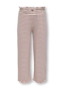 Jerseyhose KIDS Only "KMGMAUDE LIFE STRIPE WIDE PANT JRS NOOS", M&auml;dchen, Gr. 104, N-Gr, oatmeal stripes:rose braun, Jersey, Obermaterial: 66% Polyester, 30% Viskose, 4% Elasthan, weit normal, Hosen Jerseyhose