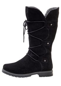 Weitschaftstiefel sheego, Damen, Gr. 40, XXL-Schaft, schwarz, Leder, Veloursleder, Schuhe Weitschaftstiefel