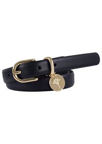 JOOP! Lederg&uuml;rtel JOOP, Damen, Gr. 85, dunkelblau, Rindsleder, G&uuml;rtel Lederg&uuml;rtel, mit Dornschlie&szlig;e und Logo-Anh&auml;nger, Breite 2cm