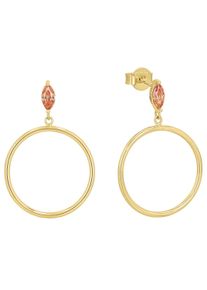 Paar Ohrh&auml;nger Amor "2037004", orange (gelbgoldfarben, apricot, apricot), Ohrringe, Damen, Silber 925 (Sterlingsilber), Paar Ohrh&auml;nger, mit Zirkonia (synth.)