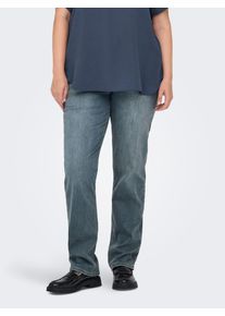 High-waist-Jeans Only CARMAKOMA "CARWILLY HW STRAIGHT DNM REA2602 NOOS", Damen, Gr. 46, L&auml;nge 32, special blau grau denim, Denim/Jeans, Obermaterial: 92% Baumwolle, 6% Elastomultiester, 2% Elasthan, unifarben, straight fit lang, Jeans High-waist-Jeans, Baumwollmischung, straight fit