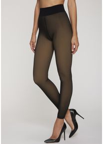 Thermostrumpfhose Lavana, Damen, Gr. L/XL, schwarz, Obermaterial: 65% Polyamid, 35% Elasthan. Fleece: 100% Polyester, leicht transparent, unifarben, elastisch, Strumpfhosen Thermostrumpfhose, ohne Fu&szlig; in transparenter Optik mit w&auml;rmendem Innen-Fleece