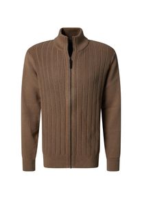 Strickjacke Pierre Cardin, Herren, Gr. XL, tiger's eye, Strick, Obermaterial: 60% Baumwolle, 40% Polyester, unifarben, normal h&uuml;ftbedeckend, Rundhals, Flachstrickb&uuml;ndchen, Strickjacken Strickjacke, in gerippter Qualit&auml;t