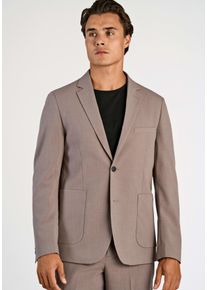 Sakko LINDBERGH, Herren, Gr. XXL, deep sand mel, Web, Obermaterial: 65% Polyester, 31% Viskose, 4% Elasthan. Futter: 100% Polyester, meliert, unifarben, normal h&uuml;ftbedeckend, tiefer V-Ausschnitt, Sakkos Sakko, mit Viskose und Stretch, in melierter Optik