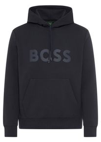 Hoodie BOSS Green "Soody", Herren, Gr. XL, dunkelblau402, Sweatware, Obermaterial: 95% Baumwolle, 5% Elasthan, unifarben, normal, Rundhals, B&uuml;ndchen, Sweatshirts Hoodie, Regular Fit, Kapuze mit Kordel, K&auml;ngurutasche, Logo-Druck
