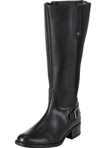 Weitschaftstiefel sheego, Damen, Gr. 43, XL-Schaft, schwarz, Glattleder, Leder, Schuhe Weitschaftstiefel