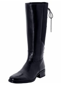 Weitschaftstiefel sheego, Damen, Gr. 38, XL-Schaft, schwarz, Glattleder, Leder, Schuhe Weitschaftstiefel