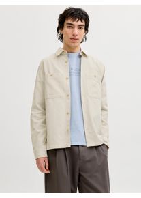 Jack & Jones Langarmhemd JACK & JONES "JPRBLURAYLE LINEN BL. SOLID LS SHIRT SN", Damen, Gr. XXL, N-Gr, moonstruck, Web, Obermaterial: 70% Baumwolle, 30% Leinen, unifarben, normal, Hemden Langarmhemd