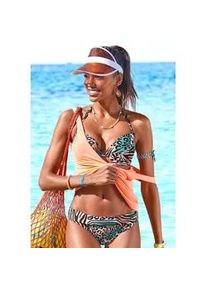 Bikini-Hose Venice Beach "Maia", Damen, Gr. 36, N-Gr, gr&uuml;n (t&uuml;rkis, bedruckt), Microfaser, Polyamid, Badehosen Bikini-Hose, mit Umschlagbund